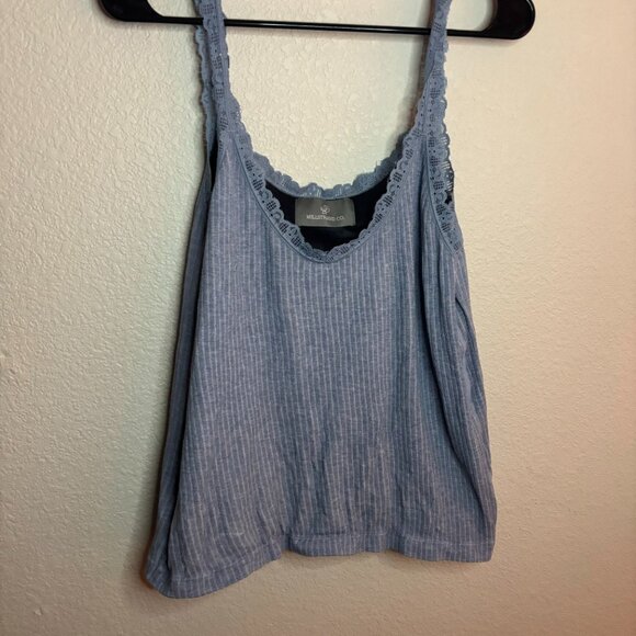 Millstrand Co Sky Blue Ribbed Sylvie Camisole Lace Detail - Picture 2 of 7